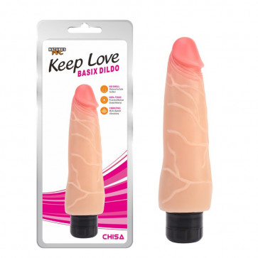 Мультискоростной вибратор телесного цвета Keep Love Basix Dildo