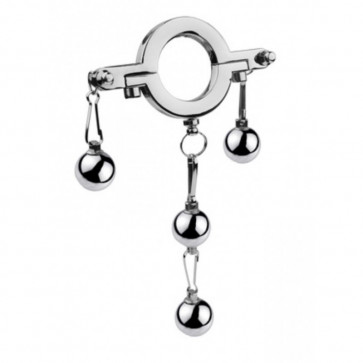 Кольцо утяжелитель для мошонки с шариками Cock Ring With 4 Weight Balls