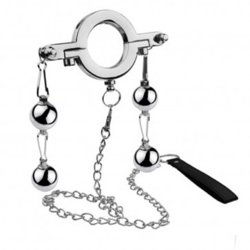 Кольцо утяжелитель для мошонки с поводком Cock Ring With Weight Ball