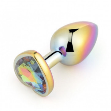 Backyard color heart-shaped SM metal anal plug set Large