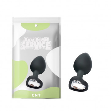 Черная анальная пробка с диамантом Love Black Diamond Plug Small