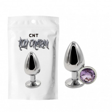 Анальная пробка с пурпурным кристаллом Sparkle Gem Metal Plug