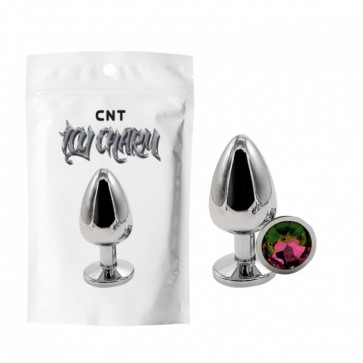 Анальная пробка с перламутровым кристаллом Sparkle Gem Metal Plug