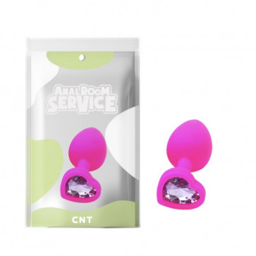 Силиконовая анальная пробка с фиолетовым камнем Love Rose Diamond Plug Small