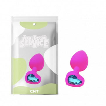 Силиконовая анальная пробка с голубым камнем Love Rose Diamond Plug Small