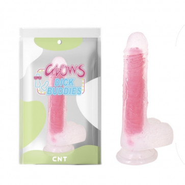 Светящийся фаллоимитатор на присоске Pink Glow Mr Gentle