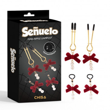 Зажимы для сосков, два комплекта Pearl Nipple Clamps Kit