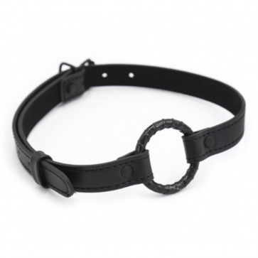 Черный кляп с металлическим кольцом Mouth Gag Ring