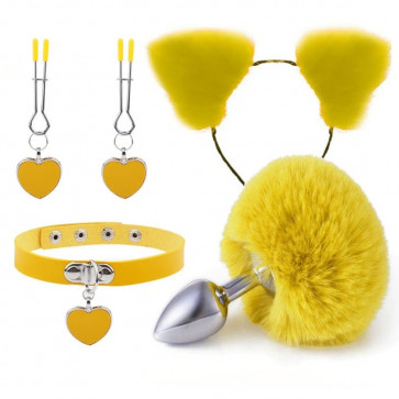 Желтый нежный бдсм комплект Fur Sexy Kit