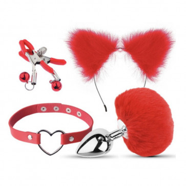 Набор для сексуальных игр для пар Bondage Toys Kit Red