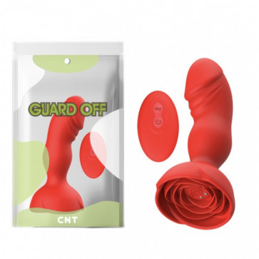 Анальная пробка с вибрацией и пультом управления Butt Blossom Red