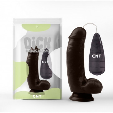 Вибратор на присоске с пультом управления Stud Realistic Vibrator Brown 6.9