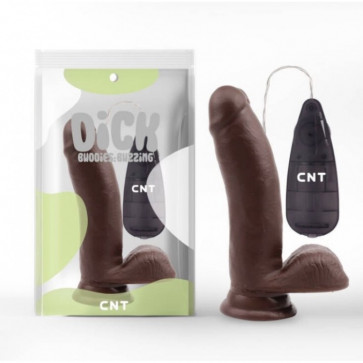 Вибратор на присоске с пультом управления Stud Realistic Vibrator Brown 6.7