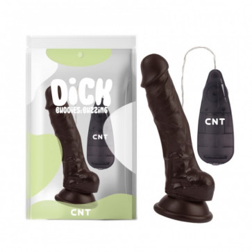 Вибратор на присоске с пультом управления Super Realistic Vibrating Dildo Brown