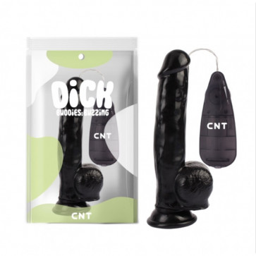 Вибратор на присоске с пультом Stud Realistic Vibrating Dong Black 8.2
