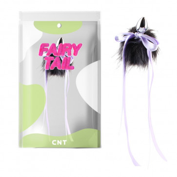 Анальная пробка с пушистим хвостом Detachable Furry Metal Plug Black