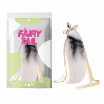 Анальная пробка с пушистым хвостом Detachable Cross Fluffy Fox Tail Plug White 14.5