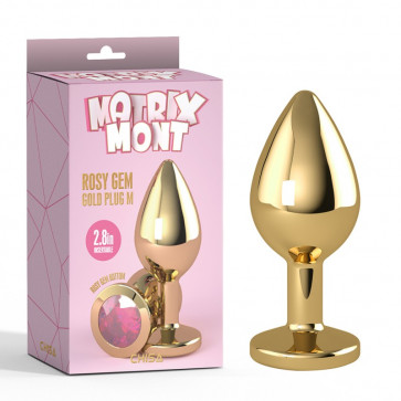 Анальная пробка Rosy Gem Gold Plug Medium