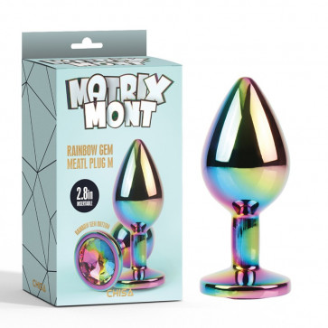 Анальная пробка Rainbow Gem Metal Plug Medium