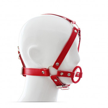Маска из ремешков с кляпом O-ring Gag Harness Red