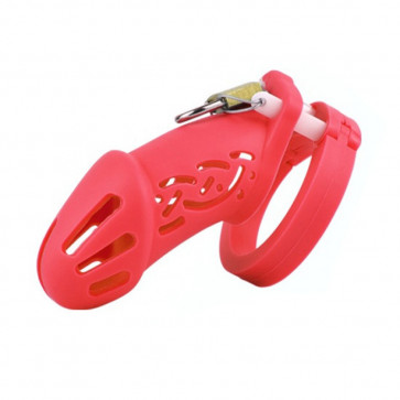 Пояс верности для мужчин Silicone Chastity Cage Red Standart