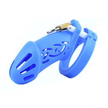 Пояс верности для мужчин Silicone Chastity Cage Blue Standart