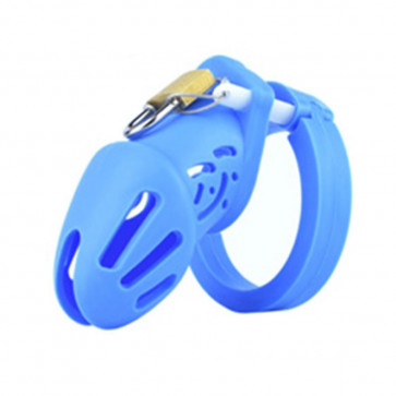 Пояс верности для мужчин Silicone Chastity Cage Blue Small