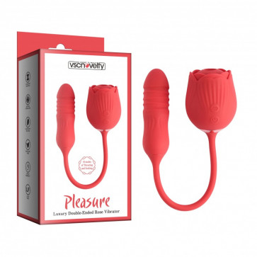 Двойной вагинально-клиторальный вибростимулятор Pleasure Luxury Double-Ended Rose Vibrator
