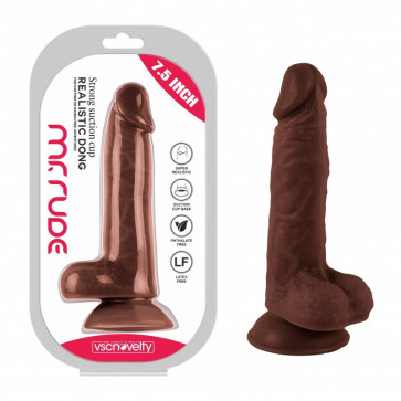 Фаллоимитатор на присоске Realistic Dong Brown Mr. Rude 7.5