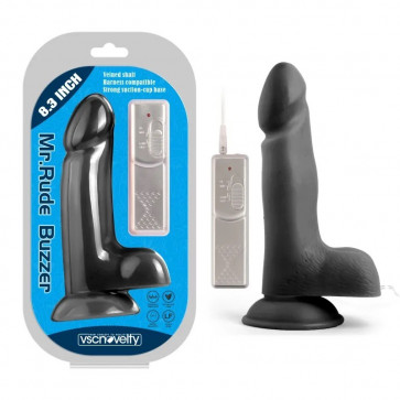 Вибратор на присоске Buzzer Black Mr. Rude 8.3