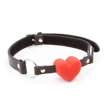 Gag with silicone heart