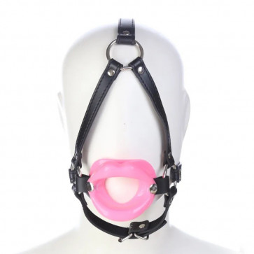 Кляп с отверстием в форме губ Bondage Mouth Gag Pink