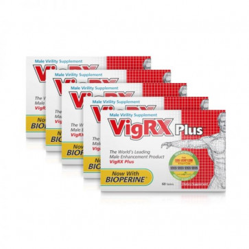 Препарат для мужской силы и здоровья VigRX Plus, 60 таблеток x 5 упаковок