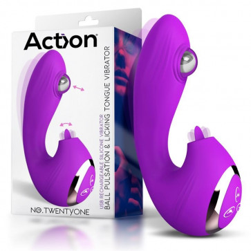Вибратор для женщин Action No Twentyone Ball Pulsation Licking Tongue Vibtrator