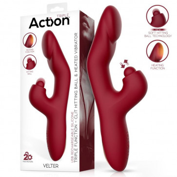 Вибратор для женщин Action Velter Triple Function Clit Hitting Ball Heated Vibrator