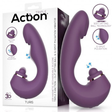 Вибратор с клиторальным стимулятором Action Turis Soft Clit Hitting Ball