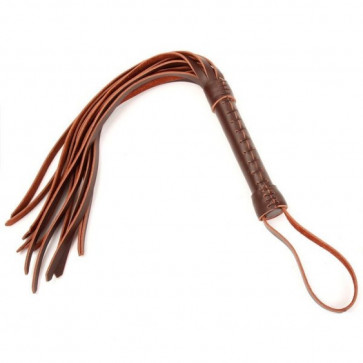 Коричневая кожаная плеть с рукояткой Brown Leather Flogger