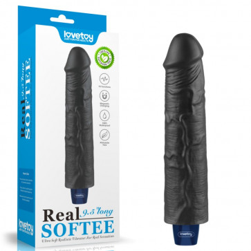 Вибратор мультискоростной Real Softee Rechargeable Vibrating Dildo Black 9.5