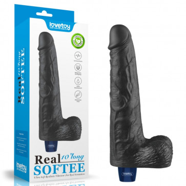 Вибратор мультискоростной Real Softee Rechargeable Vibrating Dildo Black 10.0
