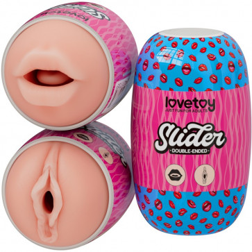 Мастурбатор для мужчин Slider Double-Ended Masturbator Mouth and Vagina Flesh