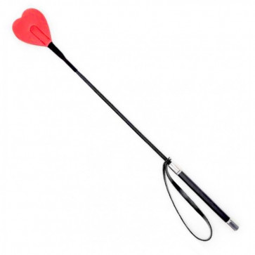 Кнут с красивой рукояткой и сердечком Leather Whips Heart Red