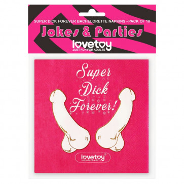 Бумажные салфетки для девичника Super Dick Forever Bachelorette Paper Napkins, 10шт