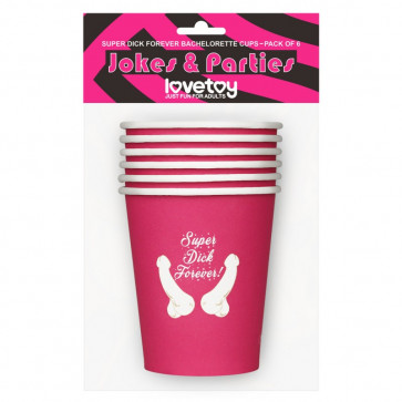 Бумажные стаканчики для девичника Super Dick Forever Bachelorette Paper Cups, 6шт