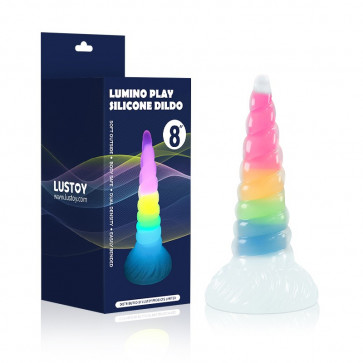 Светящийся фаллоимитатор на присоске Luminous Silicone Dildo 8.0
