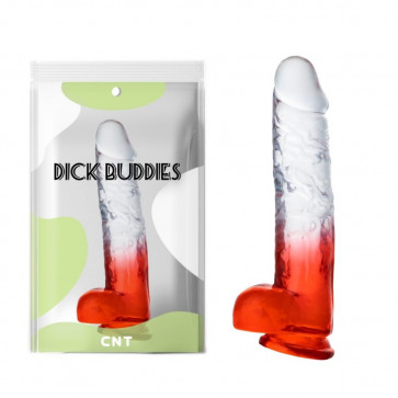 Фаллоимитатор на присоске Transparent Gradient Realistic Dildo Red 10.0