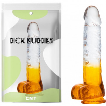 Фаллоимитатор на присоске Transparent Gradient Realistic Dildo Yellow 10.0