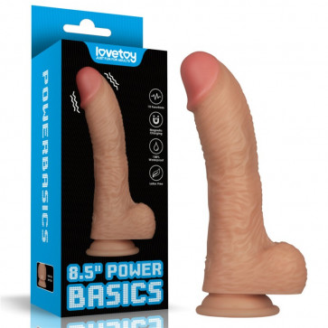 Реалистичный вибратор на присоске Vibrating Power Basics Cock 8.5