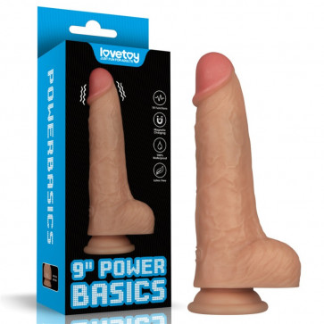 Реалистичный вибратор на присоске Vibrating Power Basics Cock 9.0