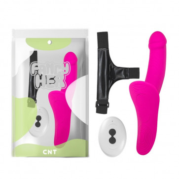 Женский страпон на ремешках Run Wide Strap-on Harness Rose