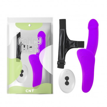 Женский страпон на ремешках Run Wide Strap-on With Harness Purple